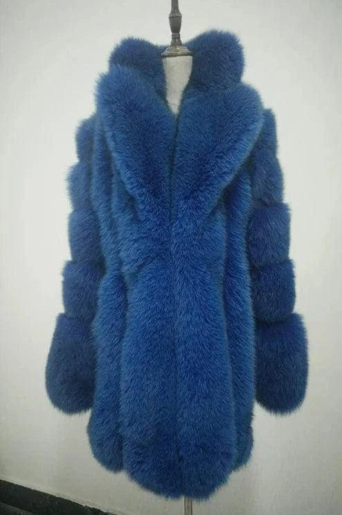 XL / 5 Custom Winter Real Luxury Fur Coats Leather Long Short Coat Jacket For Women Elegant