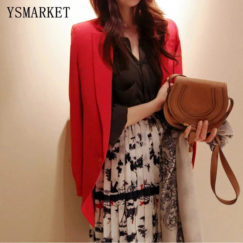 XL~5XL womens suits for office Lady Long Sleeve Lapel Neck Blazer Womens Casual Work Office Boyfriend Open Front Blazer Jacket