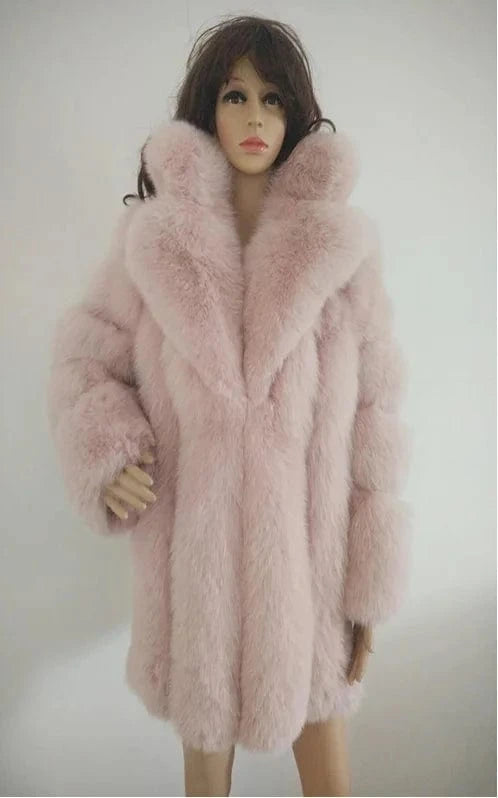 XL / 6 Custom Winter Real Luxury Fur Coats Leather Long Short Coat Jacket For Women Elegant