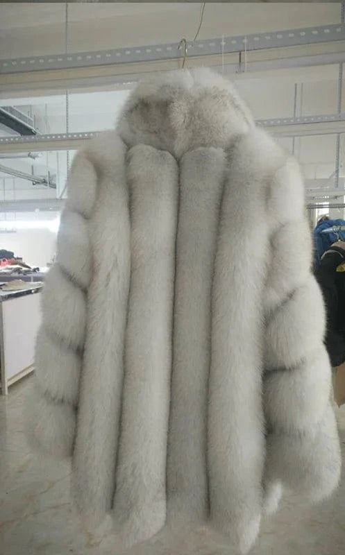 XL / 7 Custom Winter Real Luxury Fur Coats Leather Long Short Coat Jacket For Women Elegant