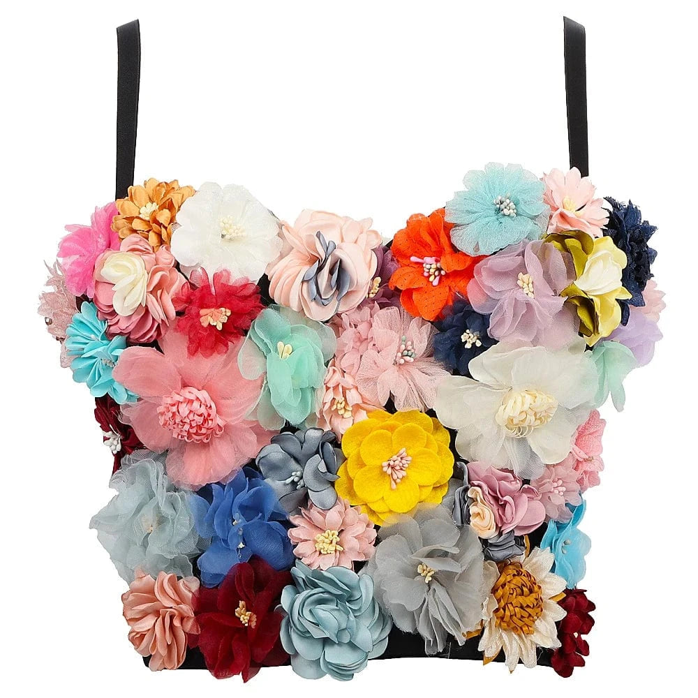 XL / Black 2023 Spring Hot Selling Decoration Corset For Women Back Snap Flower Sling Corset Tops