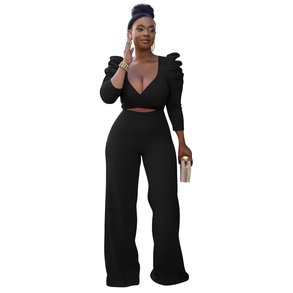 XL / Black Autumn Clothes for Women Crop Top 2 Piece Set Fall Fashion Outfits for Women 2pcs Pants Set Two Piece Matching Sets Pants