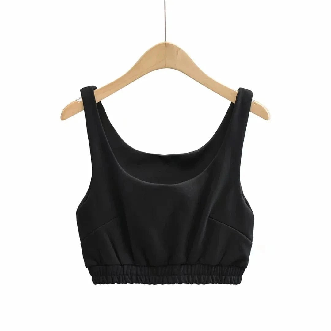 XL / Black bra High Quality Custom Logo Cotton French Terry Women Crop Top And Biker Short And Sports Jogger And Zip Up Hoodie For Women's sets