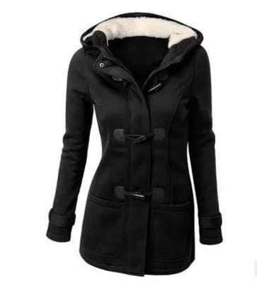 XL / Black D0702DJ04 2023 New Design Winter Plus Size Hoodie Horn Button Pockets Women Jackets And Coats Sehe Fashion