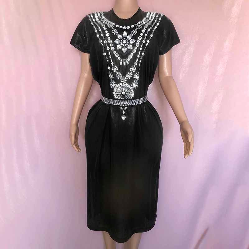 XL / black NOVANCE evening dresses 2023 sparkling diamonds black vintage dress sexy gowns for evening party homecoming prom cocktail feast