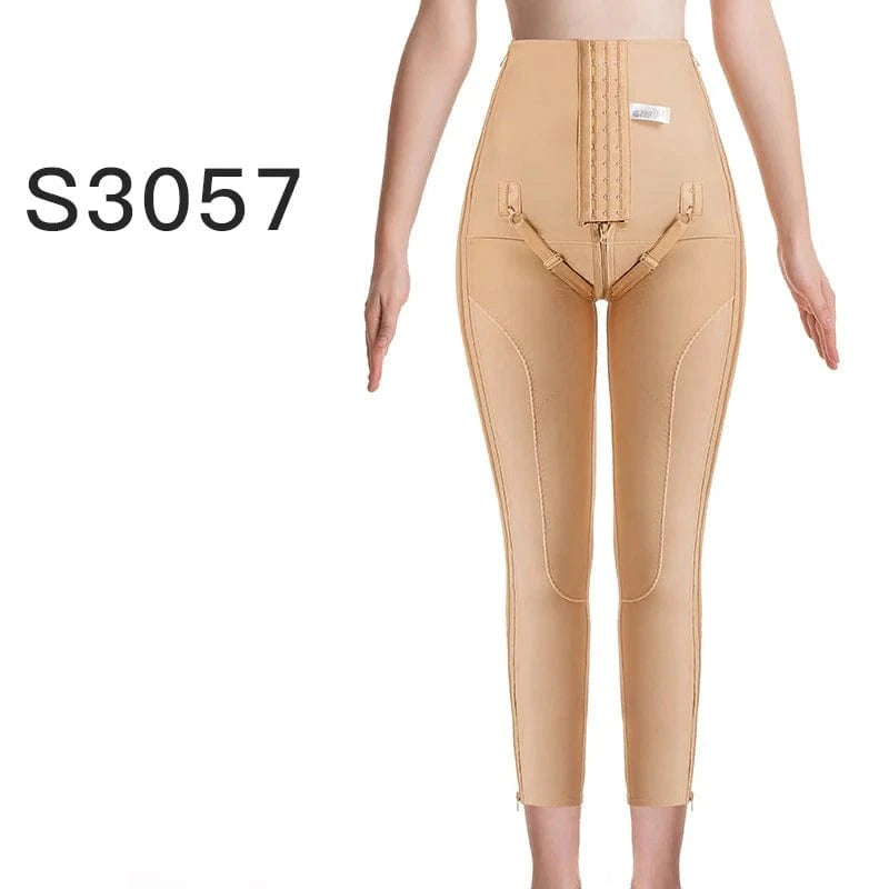 XL / Black Post Liposuction Body Shaper Pant Butt Lift Compression Inner Thigh Double Layer Legging Zipper Lipo BBL Shapewear Pants