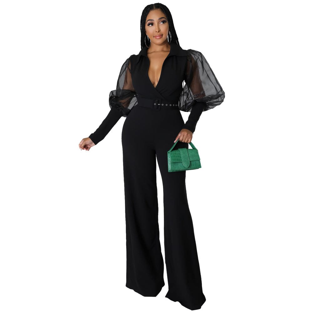 XL / black Sharee New Arrival 2023 Fall Women Clothing Customized Logo Sexy Mesh Jumpsuit And Romper