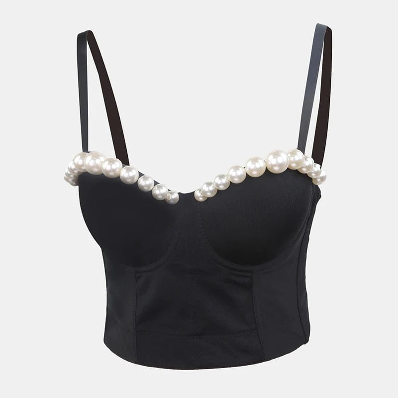 XL / Black Source factory customized wholesale pearl underwear black and white women's bra