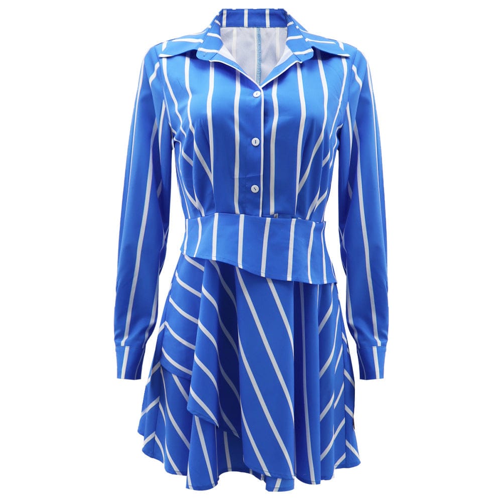XL / Blue New Printed Women Casual Fashion Long Sleeve Design Shirt Women's Women Fall Shirts Blouses And Dress