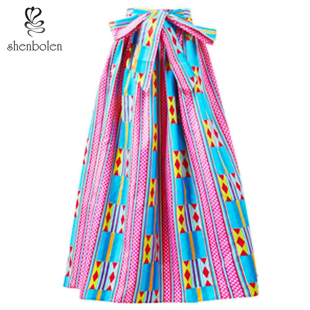 XL / color 3 African Traditional Women African Kitenge Print Long Designs ethnic Clothing Dashiki Maxi Skirts For African Women