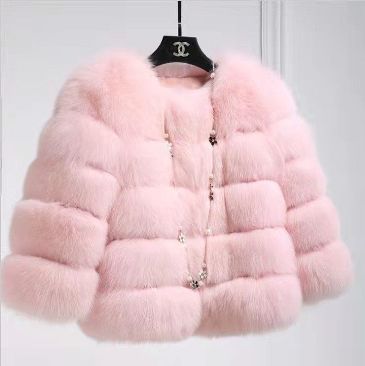 XL / color3 Fashion Winter Warm  Coat Real Fox Fur Jacket Women Natural Fur coat women