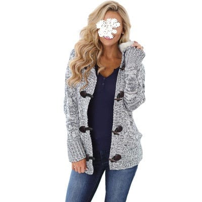 XL / Dark Gray Winter Thicken Warm Knitted Cardigan Female Casual Sweater Jacket Loose Outerwear Pockets Knitwear Coat Sweaters Women Stylish