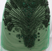 XL / deep green Ocstrade Luxury Mesh Evening Dress Crystal Beading Silver Sleeveless Designer Gold Rhinestone Diamond High End Prom Dress Party