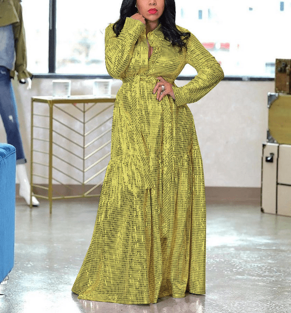 XL / Golden Winter Fashion Turn Down Collar Oversized Button Women Casual Dress