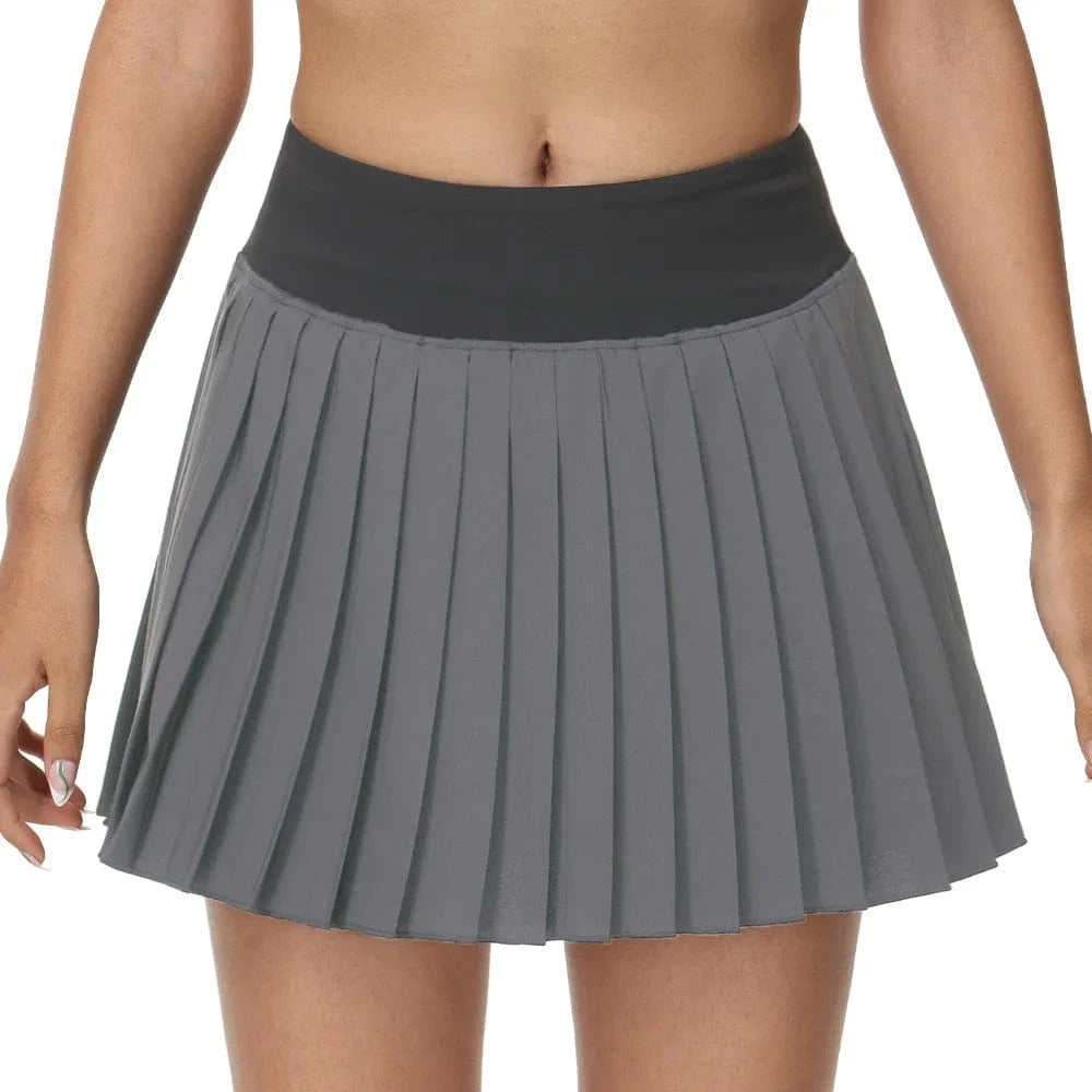 XL / Gray skirt Custom logo Crop hoodie and pleated short tennis skirts matched sport running wear Tennis wear for women