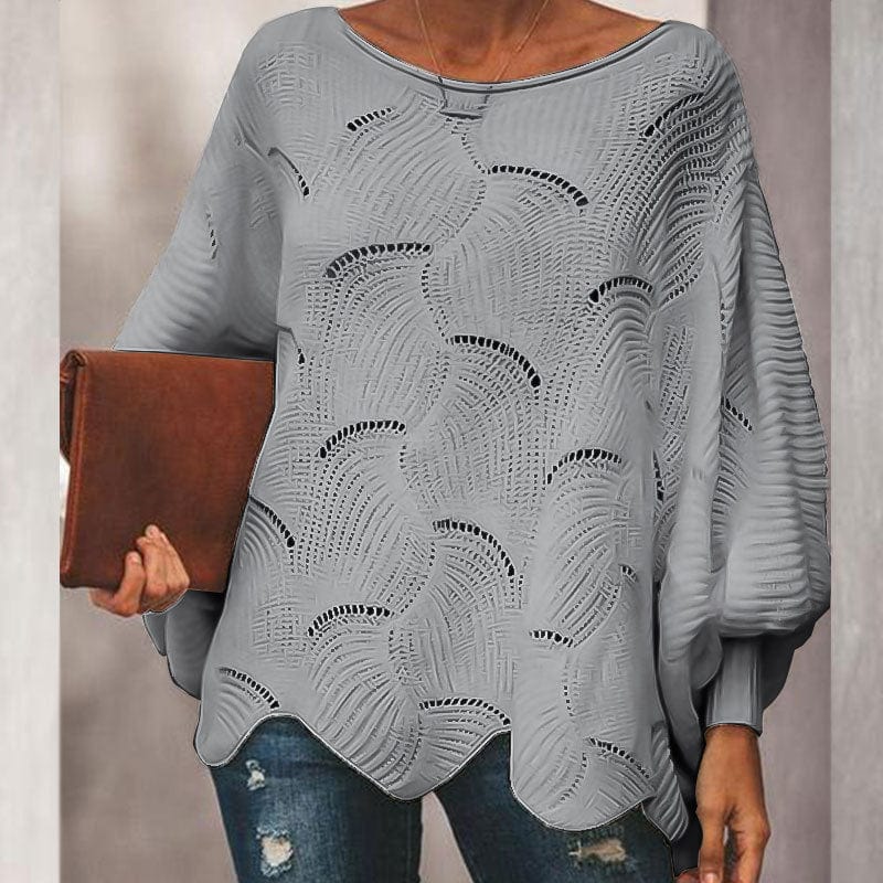 XL / Gray Thickened Solid Color Sweater Women's Round Neck Top Autumn And Winter New Lazy Wind Knitted Base Shirt Outer Wear
