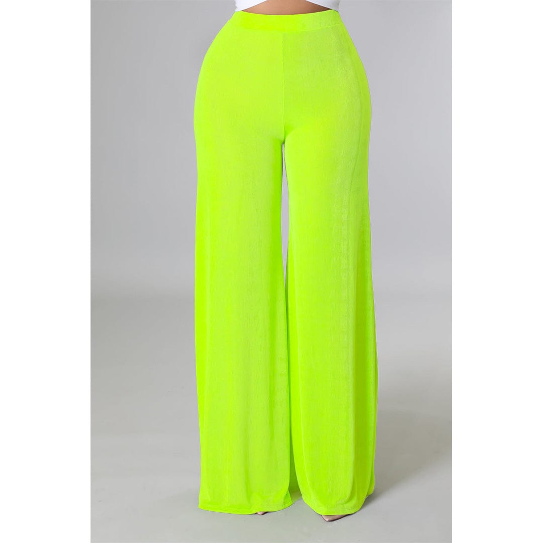 XL / Green OUDINA Women's Velvet Casual Pant Trousers High Stretch Fashion Solid Color Pants Wide Leg Pants Women