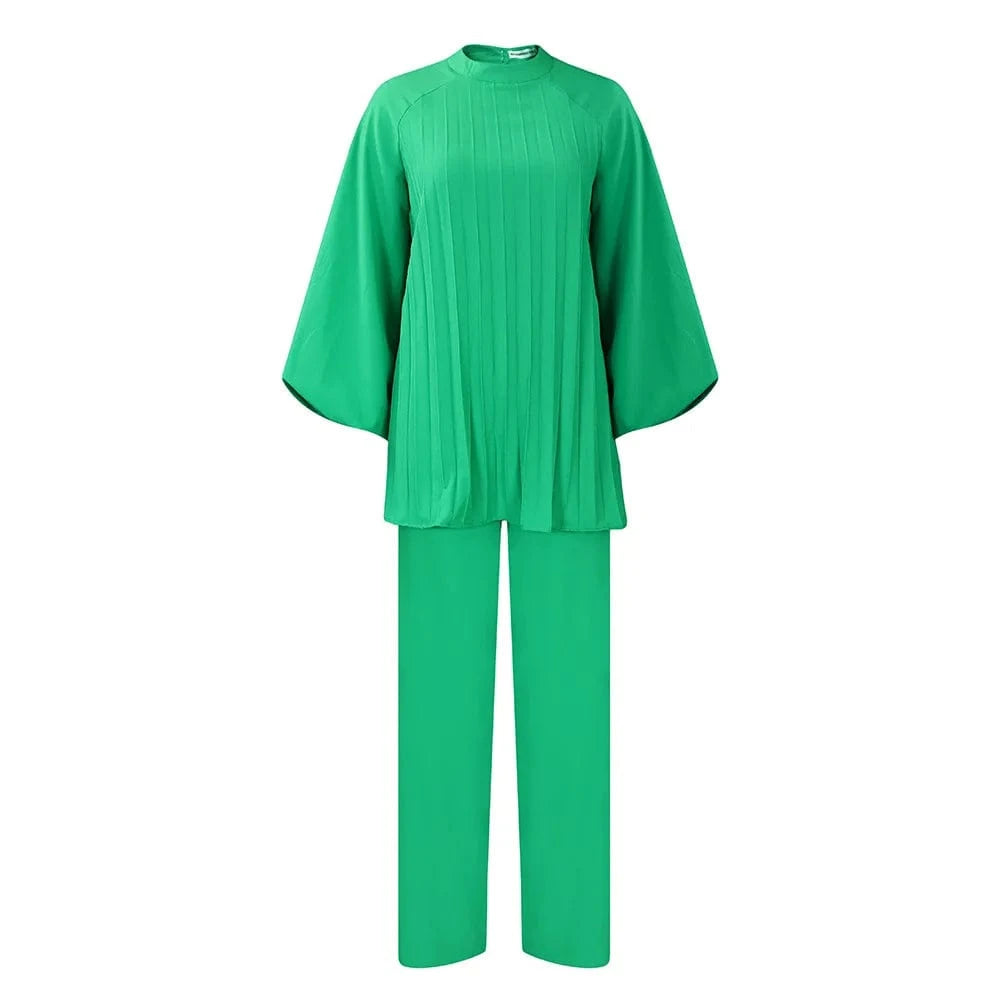 XL / green Women'S Fall New Fashion Loose Big Yards 2 Sets European And American Two-Piece Suit
