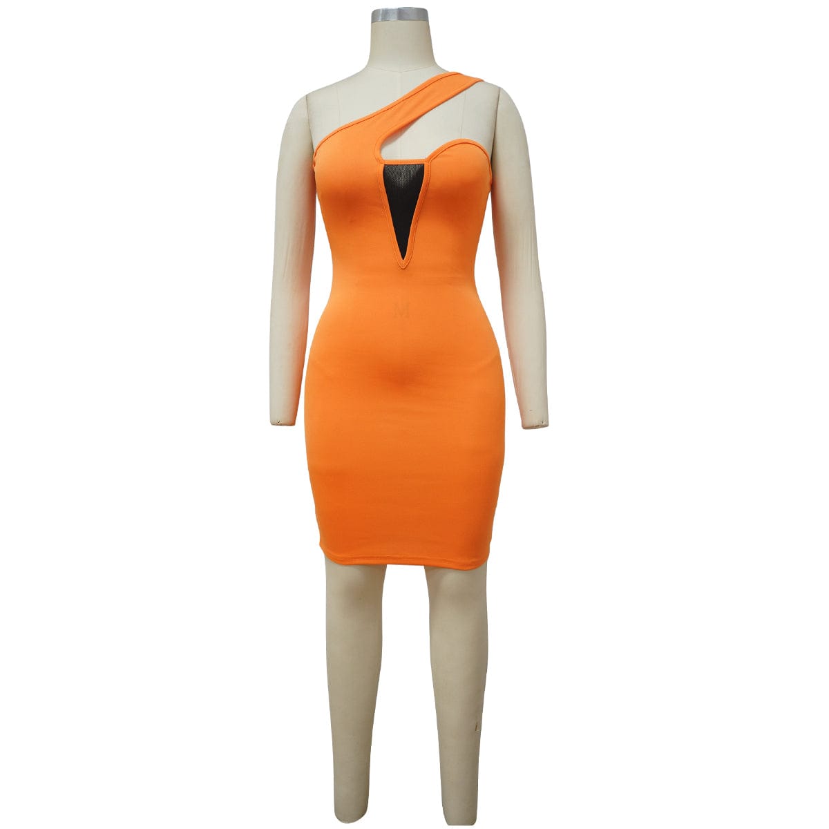 XL / Orange New Arrival Print vestidos cortos One-shoulder Hollow Halter Fold-mini Women's Club Bodycon Dress To Nightclub Woman Clothing