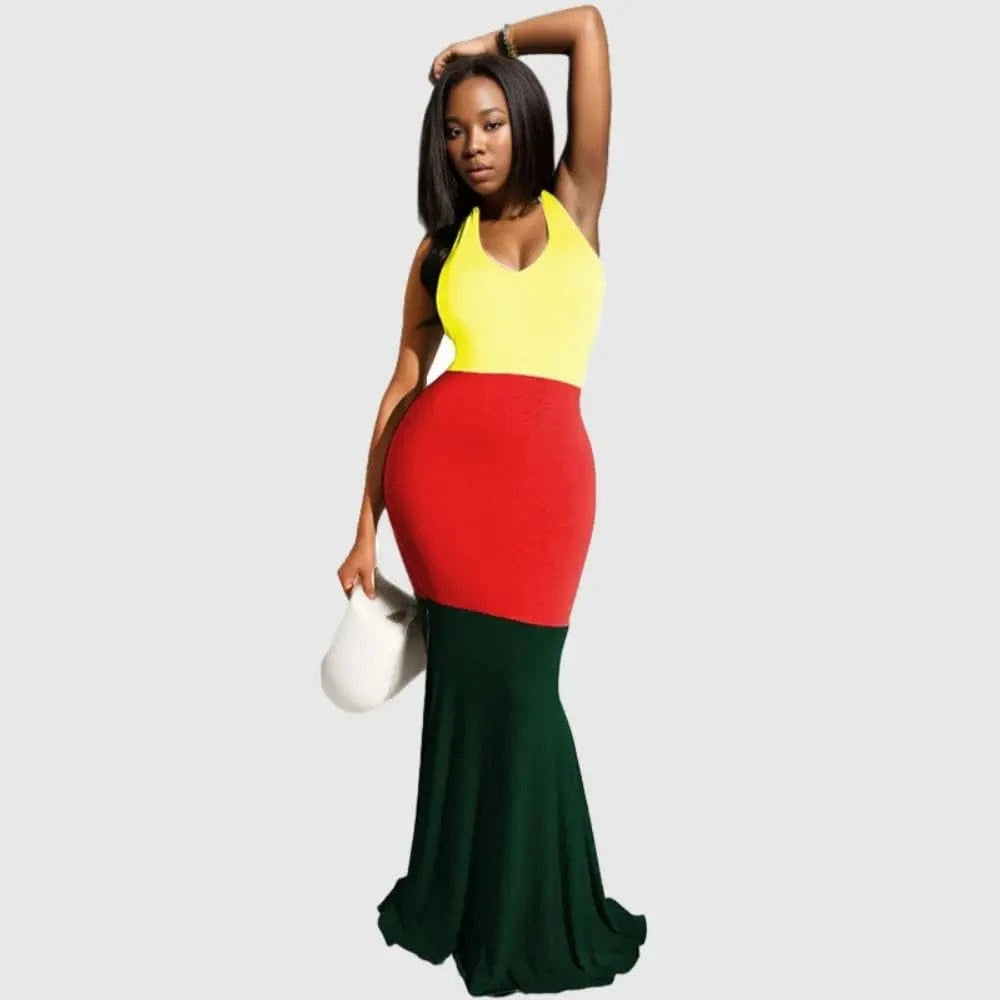 XL / pic 1 90826-MX75 5 colors halter design sehe fashion maxi ladies dresses