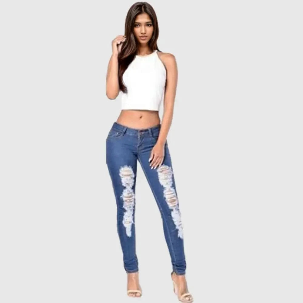 XL / pic 1 low price capri denim girls pants women jeans trousers in stock