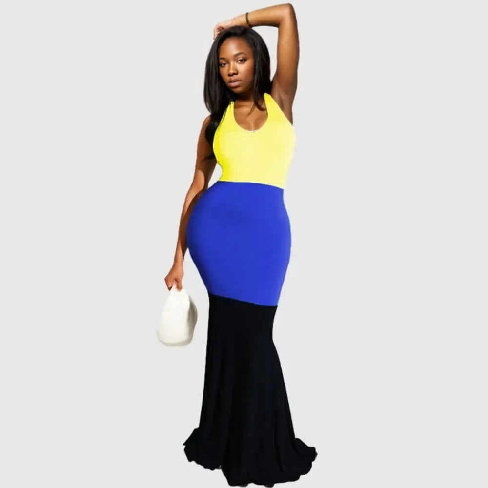 XL / pic 3 90826-MX75 5 colors halter design sehe fashion maxi ladies dresses