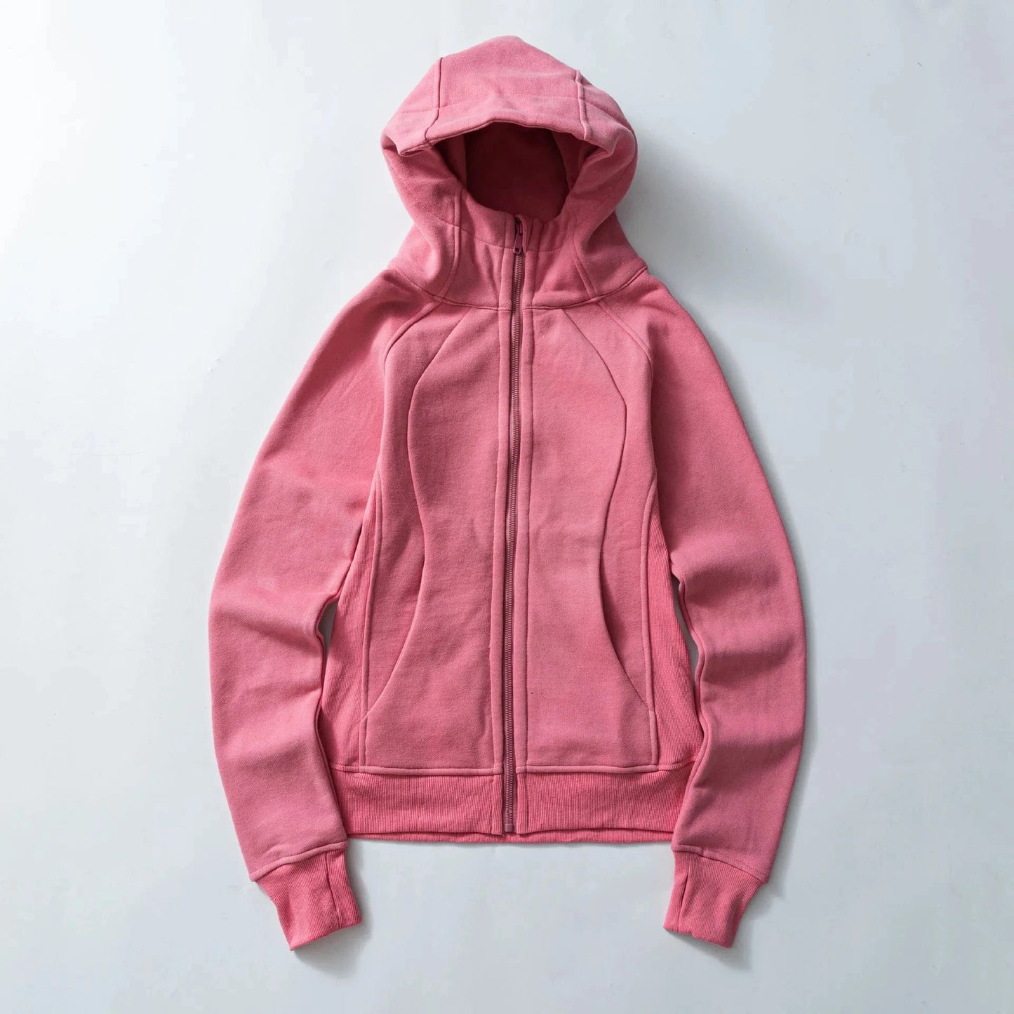 XL / Pink Sweat Manufacture jumpers Gym Custom logo Workout women raglan seam sleeve Slim Fully Zip Up hoodies