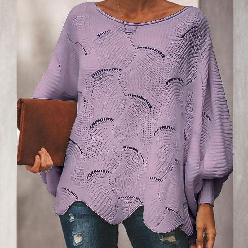 XL / Purple Thickened Solid Color Sweater Women's Round Neck Top Autumn And Winter New Lazy Wind Knitted Base Shirt Outer Wear