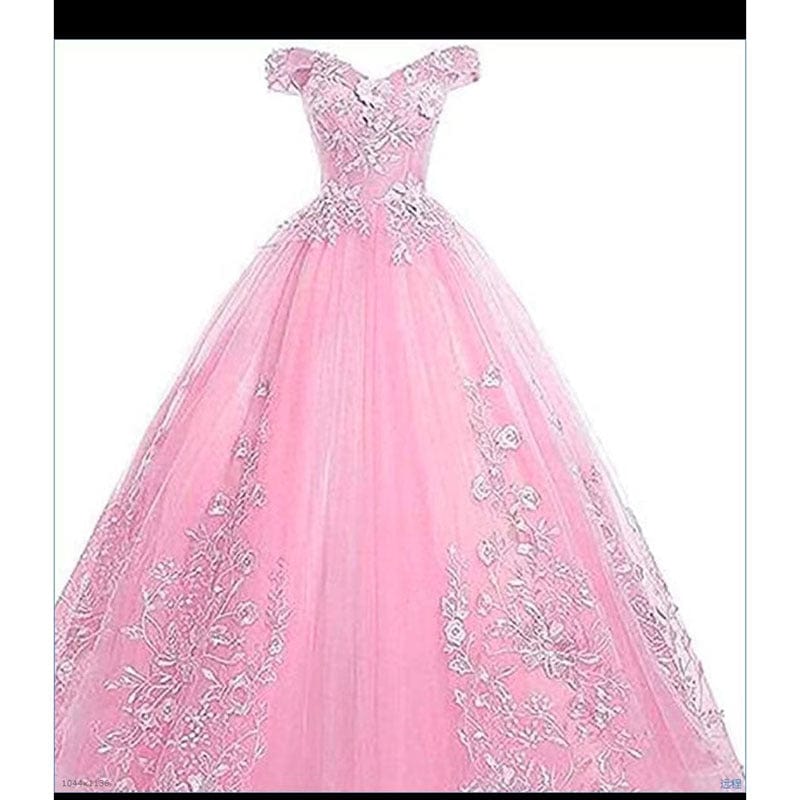 XL / Rose Pink / NO New Designs Off Shoulder Gold Ball Gown Wedding Dresses Luxury Lace Up Flower Embroidered Banquet Evening Party Dress