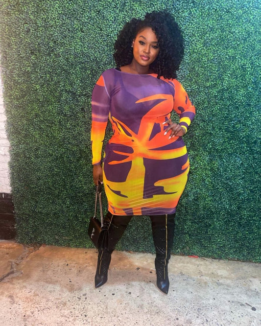 XL to 5XL Factory wholesale hot sale new print casual street graffiti bag hip plus size dress