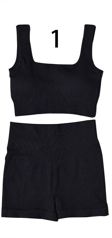 XL / U Bra Short Set Black New Arrival Tik Tok Seamless Sport Bra Short Set Yoga Wear Fitness Clothing Workout Set Gym Fitness Clothes Active Wear