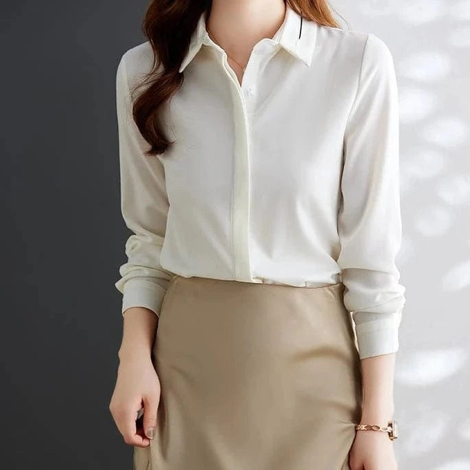 XL / White Autumn New Style Clothes High Quality Elegant Fashion Long Sleeve Professional Women's Shirt