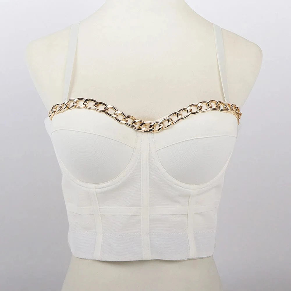XL / White Factory wholesale sexy underwear chain bra women's tight top