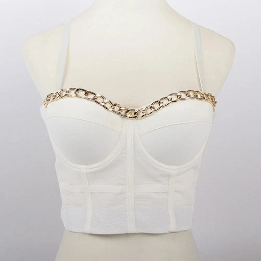 XL / White Factory wholesale sexy underwear chain bra women's tight top