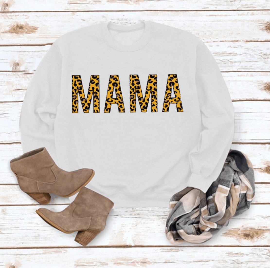 XL / White Mama Sweatshirt Women Cute Leopard Funny Letter Print Mom Blouse Tops Casual Long Sleeve Vacation Shirts Tops