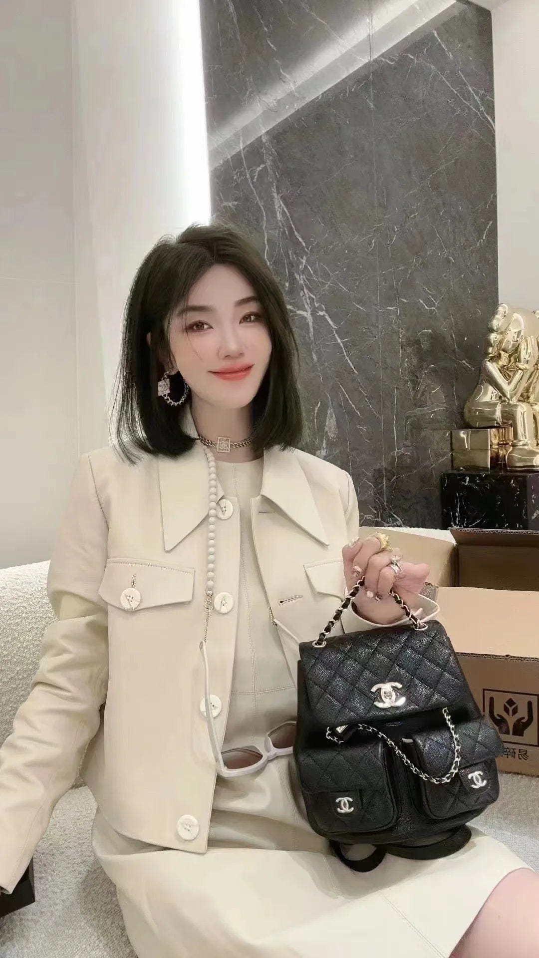 XL / White New Short Small Genuine Leather Clothes Women's White Slim Jacket Sheepskin Small Suit Jacket