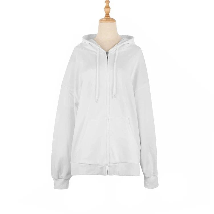 XL / White Zip hoodie High Quality Custom Logo Cotton French Terry Women Crop Top And Biker Short And Sports Jogger And Zip Up Hoodie For Women's sets