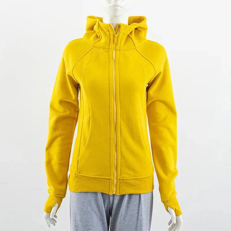 XL / Yellow Sweat Manufacture jumpers Gym Custom logo Workout women raglan seam sleeve Slim Fully Zip Up hoodies