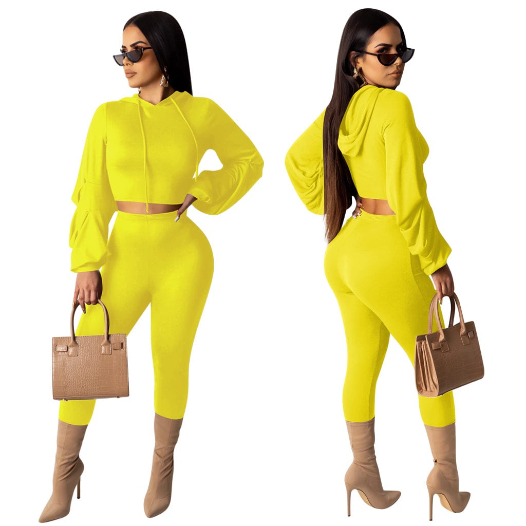 XL / Yellow Wholesales Women's Fashion Women's Fashion Casual Letter Tie Dye Print Zipper Corp Top Trouser Two Piece Set