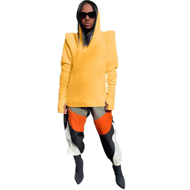XL / Yellow Y2K Women Hoodies Streetwear Simple Hoodie  Solid  Casual Sweater Women Clothing Winter Long Sweater with Pocket