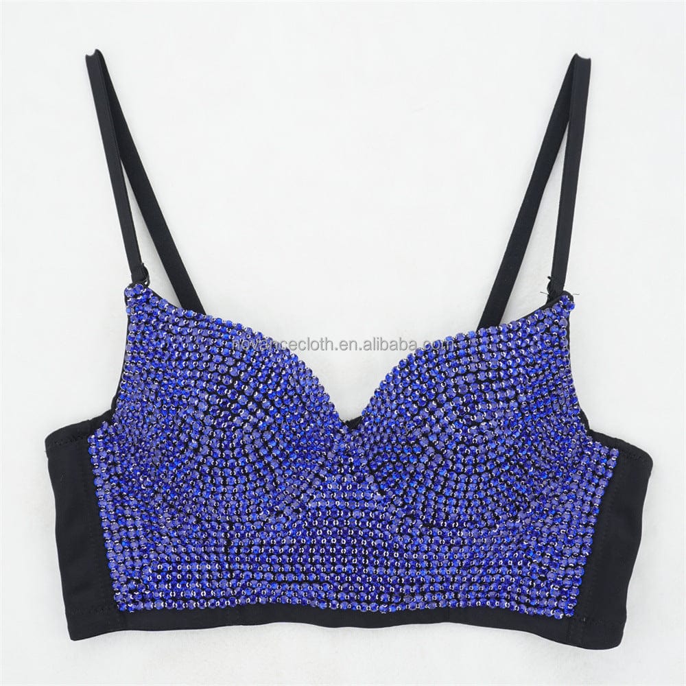 XS / Blue Novance Top Selling Products 2022 Diamond Comfortable Bra Woman  Push Up Bralet Bra Diamond Studded Bra Ropa Interior Femenina