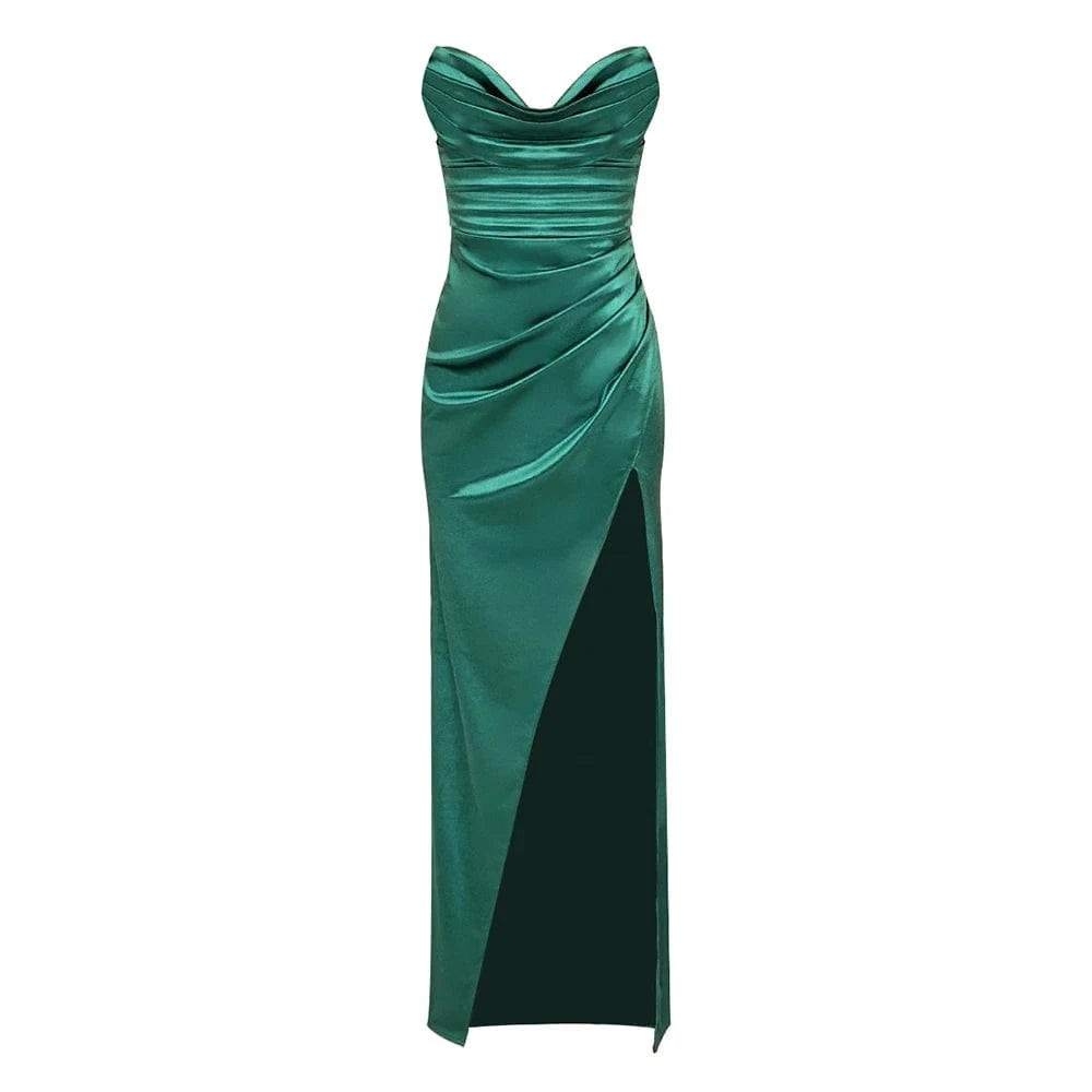 XS / green New Arrivals Women's Green Robe Femme Elegant Long Dress Party Club Prom Evening Dresses