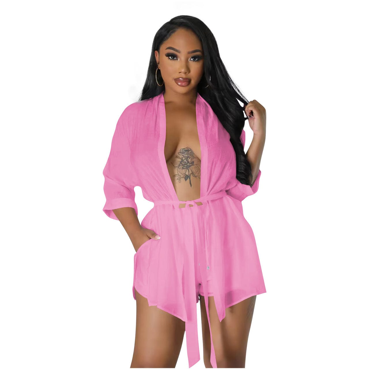 XS / Pink New Trend Summer Women Clothing Ladies Shorts Sets Casual Two Piece Shorts Set Women Clothing Sexy Stretch Shirts Sets
