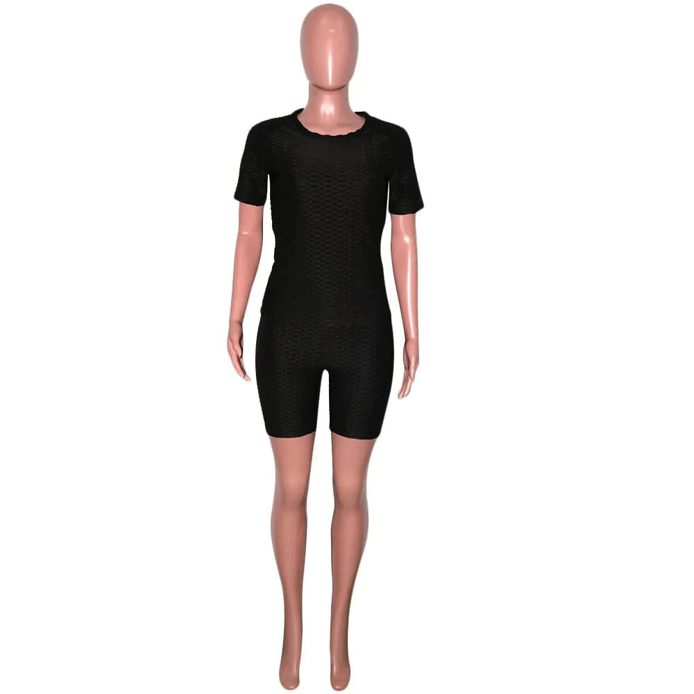XS XXXL Two Piece Short Suits Woman Clothing Workout Wear Jogging Outfits Tracksuit Summer 2 Piece Sport Set For Women