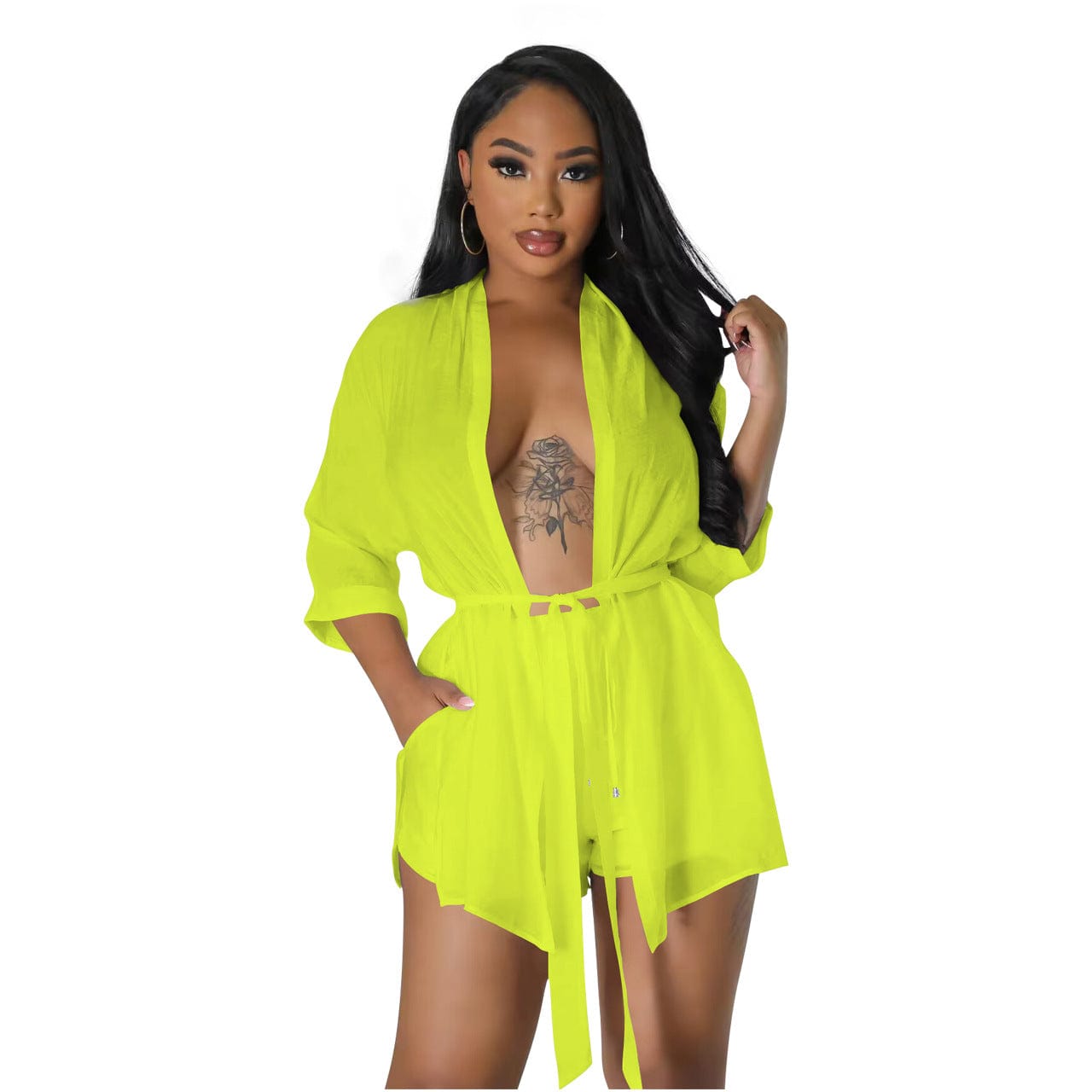 XS / Yellow New Trend Summer Women Clothing Ladies Shorts Sets Casual Two Piece Shorts Set Women Clothing Sexy Stretch Shirts Sets