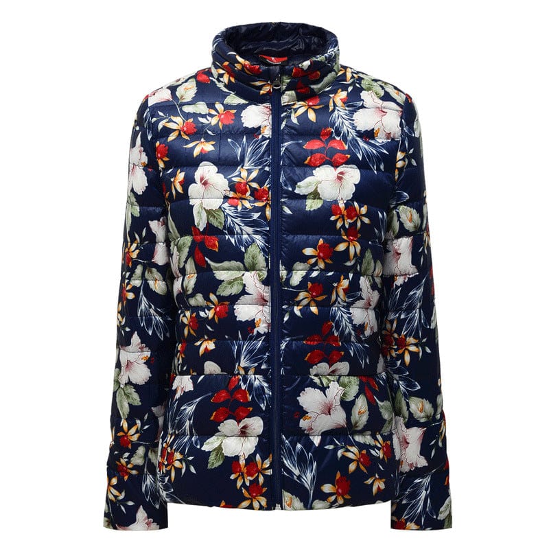 XXXL / 2171 big flower B 90 White Duck Down Women's Short Lightweight Coat Cotton-Padded Vest Manufacturer