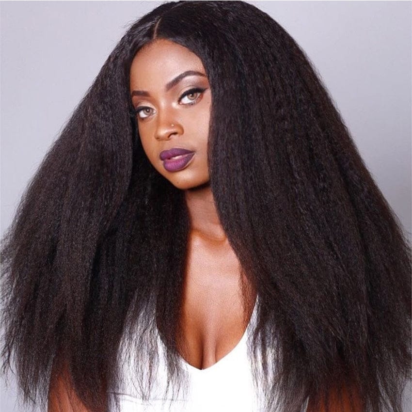 XYS Luxury Hair Yaki Straight Lace Front Wigs, New Products Curly Wig for Black Woman, Smooth Natural Virgin Human Hair Wigs