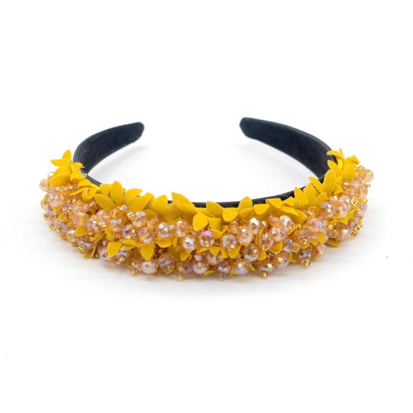 Yellow 2022 hairband crystal Luxury Handmade Beaded hairband Braided hairband crystal women