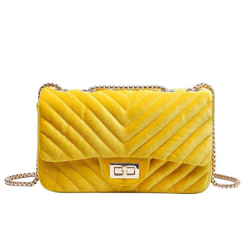 Yellow 2022 Handbags Ladies Shoulder Hand Bags Designer Velvet Purses and Handbags for Women Luxury