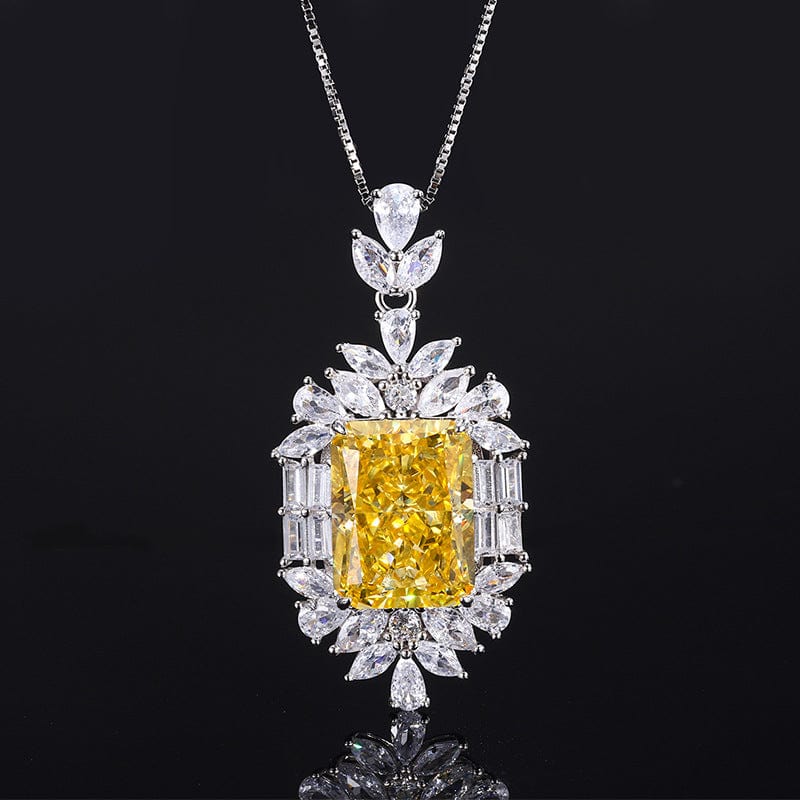 Yellow diamond pendant without chain ADODO jewelry 2023 Fashionable Custom Vintage Ring Bracelet Earrings Necklace Crystal Jewelry Set